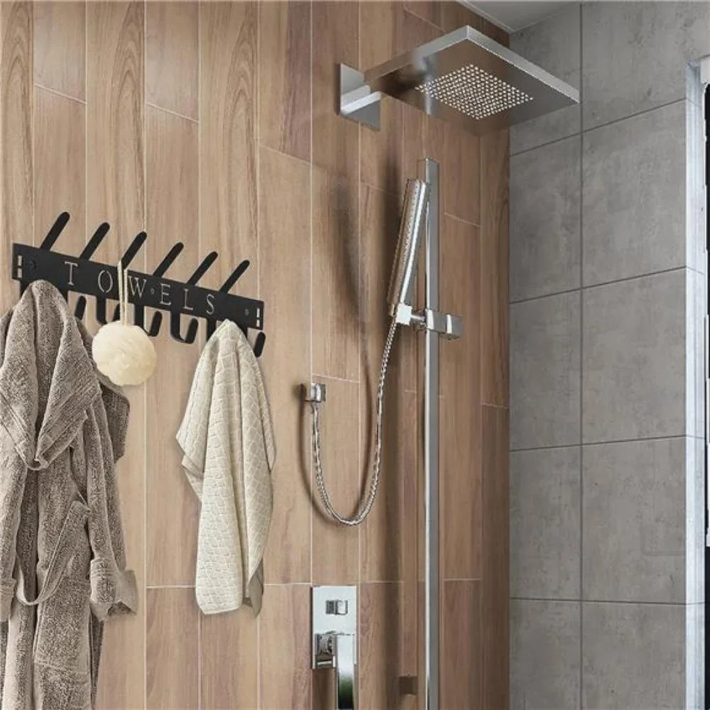 Towel Holder Over The Door Hooks Door Mount Towel Rack Organizer Metal Towel